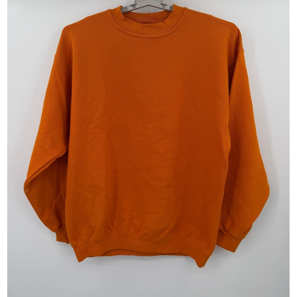 Vintage Blank 90s Nike Orange Crewneck Sweatshirt Made in USA Cotton Pullover L